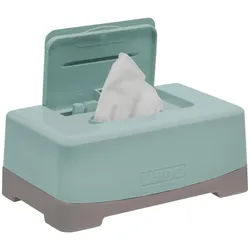 Bebe Jou Feuchttücher-Box , Türkis , Kunststoff , 13x9x21 cm , Grüner Punkt , Pflegen, Babypflegeprodukte