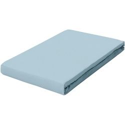 Schlafgut Spannleintuch , Hellblau , Textil , 100x200 cm , Grüner Punkt, Textiles Vertrauen - Oeko-Tex®, Hohenstein, Oeko-Tex® Standard 100, Oeko-Tex® Made IN Green , Rundumgummi, bügelleicht, weich und anschmiegsam, formstabil und langlebig, spielend leicht zu überziehen, allerhöchster Komfort , Heimtextilien, Bettwäsche & Leintücher, Leintücher, Spannleintücher