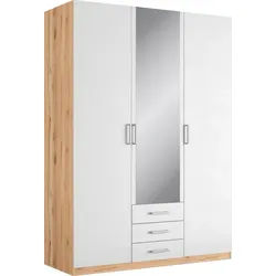 priess Kleiderschrank Amsterdam, viel Stauraum durch viele Schubkästen mit oder ohne LED-Beleuchtung weiß 140 cm x 193 cm x 56 cm