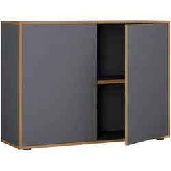 P & B Aktenschrank , Anthrazit, Honigeiche , Holzwerkstoff , 1 Fächer , 100x74x33 cm , griffloses Öffnen , Büromöbel, Büroschränke, Aktenschränke