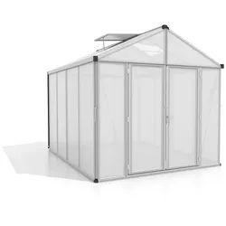 Xxxl Gewächshausbausatz , Alufarben , Metall, Kunststoff, Glas , 258x251x316 cm , Gartenzubehör, Garten- & Gewächshäuser