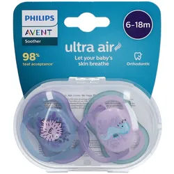 Philips Avent Ultra Air Schnuller 6-18 Monate, blau/ rosa