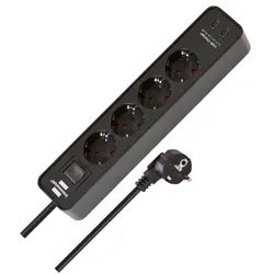 Brennenstuhl 4-fach Tischsteckdosenleiste »Ecolor USB-C« schwarz schwarz, 31x8x6 cm