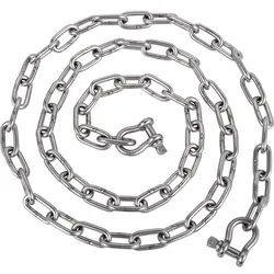 VEVOR Ankerkette 7,9 mm x 6 m Bootsankerkette Edelstahlkette Schäkel für Boote