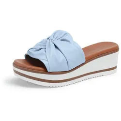 Les mules en cuir nappa chèvre Peter Hahn bleu