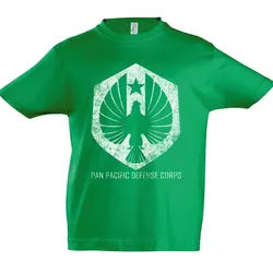 Urban Backwoods Print-Shirt Pacific Defense Kinder T-Shirt Del Kult Toro Kaiju Gipsy Danger Rim (1-tlg) Sci-Fi Mech Robot Movie grün 122/128