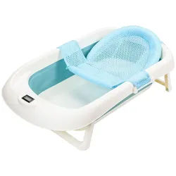 Clanmacy Babybadewanne Baby Badewanne Faltbare Babywanne mit kissen Ergonomische Kunststoff grün
