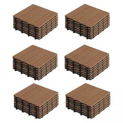 Oviala Business 48 Stück braune Polywood-Klebefliesen - Oviala