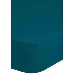 Mid.you Spannleintuch , Petrol , Textil , 90x220 cm , Oeko-Tex® Standard 100 , Rundumgummi, bügelleicht, spielend leicht zu überziehen , Heimtextilien, Bettwäsche & Leintücher, Leintücher, Spannleintücher