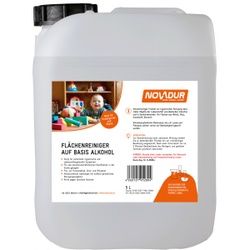 NOVADUR Flächenreiniger auf Basis Alkohol, Alkoholhaltiges Produkt zur hygienischen Reinigung, 5 l - Kanister