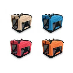 BruKa Tiertransportbox Bello Hundebox Hundetransportbox faltbar Autotransportbox Katzen Hunde, verschieden Farben und Größen erhältlich beige 60 cm x 42 cm x 42 cm