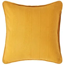 Homescapes Kissenhülle Rajput 60/60 cm, 100% Baumwolle , Dunkelgelb , Textil , Uni , Quadratisch , 60x60 cm , Oeko-Tex® , Heimtextilien, Bezüge, Kissenbezüge