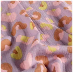SCHÖNER LEBEN. Stoff Musselin Stoff Leo Lila Rosa Gelb Meterware – 100% Baumwolle 1,50m gelb|lila|rosa