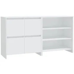 vidaXL Sideboard 2-tlg. Sideboard Weiß Holzwerkstoff (2 St) weiß