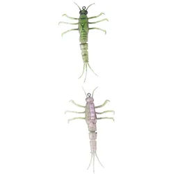 Savage Gear Kunstköder 3D TPE Mayfly Nymph Creature Bait Gummi Köder Forelle Barsch Fliege grün