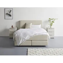 LeGer Home by Lena Gercke Boxspringbett Zalia erhältlich in verschiedenen Breiten, inkl. Toppper, wahlweise mit Bonnell- oder 7-Zonen-Tonnentaschenfederkern grau 145 cm x 217 cm