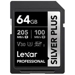 Lexar SD Silver Plus UHS-1 V30 R205/W150MB/s 64 GB