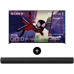 Sony 75XR90 + Bravia Theatre Bar 9 Soundbar QLED Mini LED-Fernseher (189 cm/75 Zoll, Google TV, Smart-TV, BRAVIA 9, 4K HDR,Dolby Vision&Atmos + Bravia Theatre Bar 9 Soundbar) schwarz