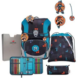 DerDieDas ErgoFlex Tiny Schulrucksack 5-teiliges Set Ninja Fighter