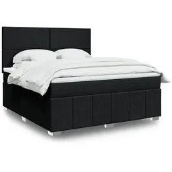 vidaXL Boxspringbett, Boxspringbett mit Matratze Schwarz 180x200 cm Stoff
