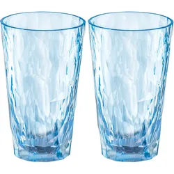 Koziol Superglas CLUB No. 6 2er Set 300 ml transparent aquamarine