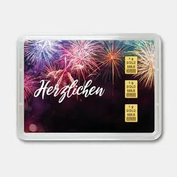 Goldbarren 3g Glückwunsch (Flip)