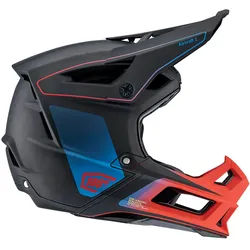 100% Aircraft 2 Steel Blue/Neon Red Downhill Helm, schwarz-rot-blau, Größe M 56 57 58