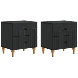 vidaXL Nachttisch 43 x 34,5 x 48 cm Nachttisch 2er Set Nachtschrank Schwarz 43x34,5x48 c schwarz