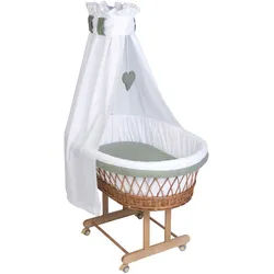 Mionido Stubenwagen Maxi natur Glitzer Musselin, gruen | natur