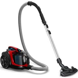 Philips Bodenstaubsauger FC9729/09 7000 Series, 900 W, beutellos, mit 2 l Fassungsvermögen, Allergy H13-Filter, und TriActive-Düse rot