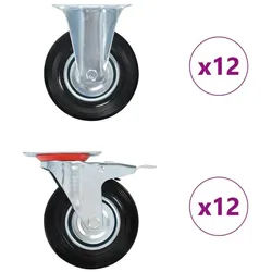 vidaXL Schwerlastrolle 24 Stk. Rollen 125 mm, (24-St)