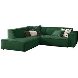 ECKSOFA SAMU Smaragdgrün Cord