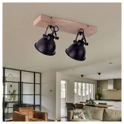 JUST LIGHT LED Deckenspot, Leuchtmittel nicht inklusive, Decken Spot Strahler Wohn Ess Zimmer Wand Lampe verstellbar schwarz braun