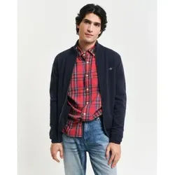 Gant für Herren. 87214 Strickjacke aus sehr feiner Schafwolle mit marinefarbenem Reißverschluss (S), Lässig