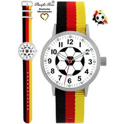 Pacific Time Quarzuhr Kinder Armbanduhr analog Mädchen Jungen Fußball Fan Sport, Wechselarmband Mix and Match - Gratis Versand schwarz