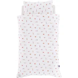 Träumeland Babybettwäsche Jersey Cats & Dogs, Jersey, 2 teilig, mit niedlichem Allover-Print bunt|weiß