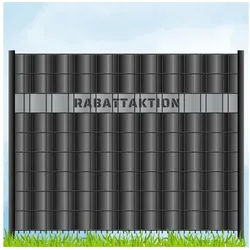 zaunzu Sichtschutzstreifen Laser Beschriftung "Rabattaktion" Fenstergrau, (1x Einzelstreifen, für Doppelstabmattenzaun), Made in Germany grau