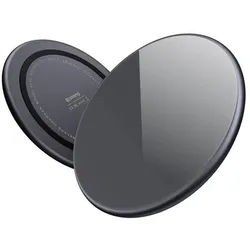 PowerSpot Fast Wireless Charger - Aluminum 15W USB-C Qi Wireless Charger with Tempered Glass Cover (Shadow Black)
