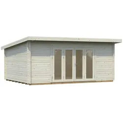 PALMAKO Blockbohlenhaus »Lea«, Holz, BxHxT: 578 x 249 x 380 cm (Außenmaße inkl. Dachüberstand) - braun