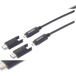 SpeaKa Professional Glasfaser / HDMI Anschlusskabel HDMI-A Stecker, HDMI-Micro-D Stecker, HDMI-A Ste