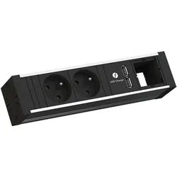 Bachmann Steckdosenleiste 2-fach schwarz 2xUSB 936.002 0,2m 35° IP20