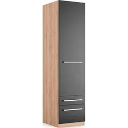 priess Kleiderschrank Schrank Garderobe Wäscheschrank Barcelona in 5 Breiten viel Stauraum, geräumige Schubkästen, mit Spiegel, MADE IN GERMANY schwarz 48 cm x 193 cm x 54 cm