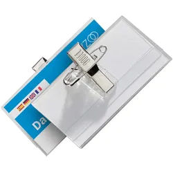 50 Namensschilder Urban 30 Kombiklammer transparent 60 x 30 mm | Kombiklammer, Hart-PVC