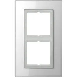 Jung LSP982GLWW Glasrahmen 2-fach, senkrechte und waagerechte Montage, Glas, LS PLUS, alpinweiß (Glas)