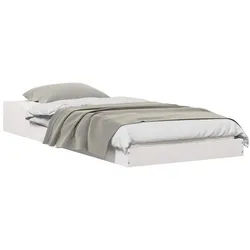 vidaXL Bett Bettrahmen Weiß 90 x 190 cm Massives Kiefernholz (1-tlg) weiß