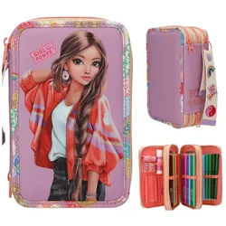 Depesche Federtasche DEPESCHE TOPModel Federtasche 3fach GIRLPOWER mit Anhänger gefüllt