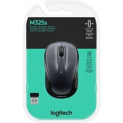 Logitech Maus M325s, Wireless, Dark Silver Optisch, 1000 dpi, 3 Tasten, Retail