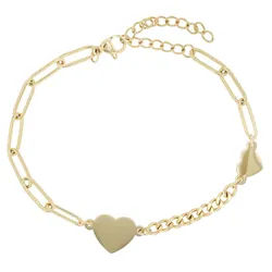 Armband ADELIA ́S "Damen Armband – Herz aus Edelstahl 18 cm", gold, Armbänder, Damen, 18cm, Edelstahl, Armband, Ideal als Geschenk – dezent und elegant
