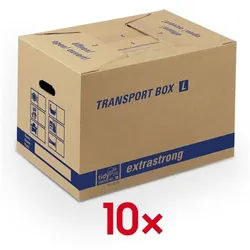 tidyPac 10er-Pack Umzugskartons »Transport Box L« braun