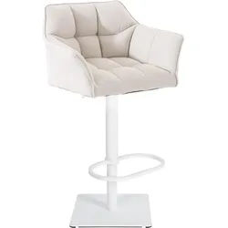 CLP Barhocker Stoff Weiß , Metall , 64x88x45 cm , Esszimmer, Barmöbel, Barhocker